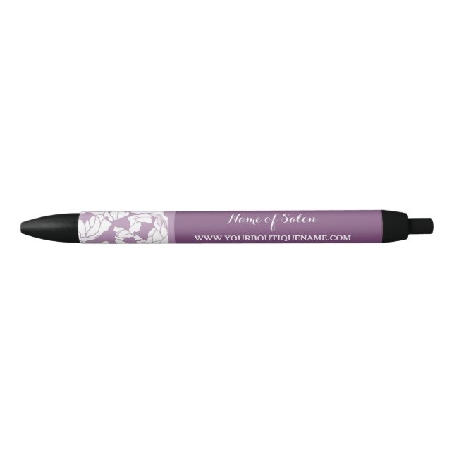Modern Purple Floral Hair and Beauty Boutique Pen (Front)