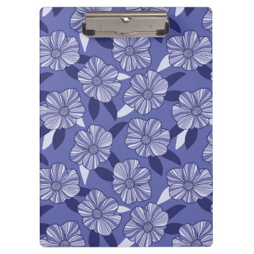 Modern Purple Floral Leaf pattern Clipboard