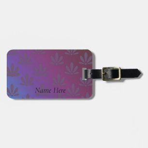 Modern Purple Floral Luggage Tag
