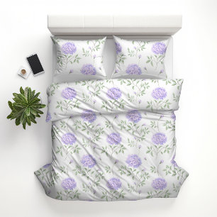 Modern Purple Floral Pattern Duvet Cover