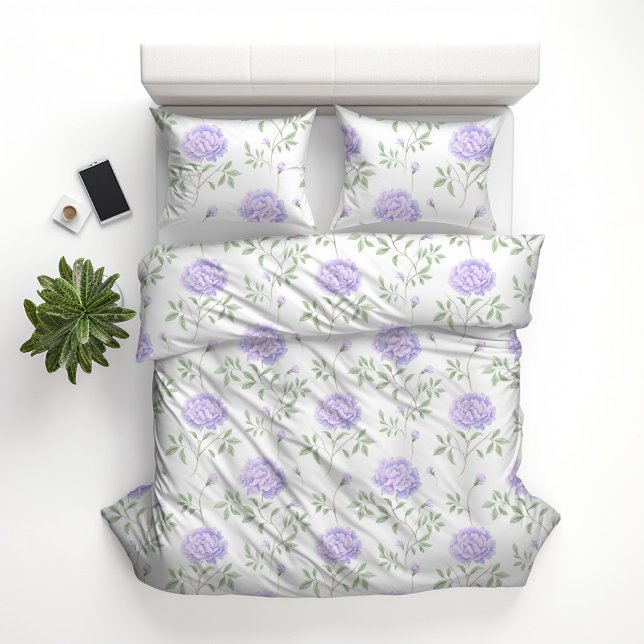 Modern Purple Floral Pattern  Duvet Cover (Creator Uploaded)