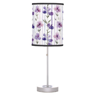Modern purple floral pattern watercolor  table lamp
