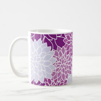 Modern Purple Flower Pattern Coffee Mug by MissMatching at Zazzle