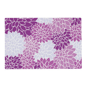 Modern Purple Flower Pattern Placemat