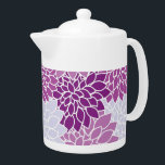Modern Purple Flower Pattern Teapot<br><div class="desc">Pretty,  purple,  vintage flower pattern on home decor,  tableware and furnishings.</div>