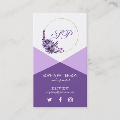 Modern Purple Flowers Business Card