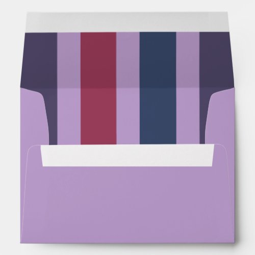 Modern Purple Fuchsia Stripes Return Address Print Envelope