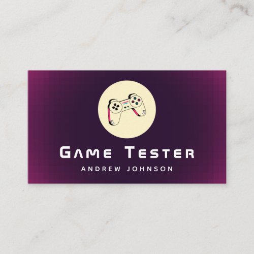 Modern Purple Game Tester Futuristic Gaming Simple Business Card