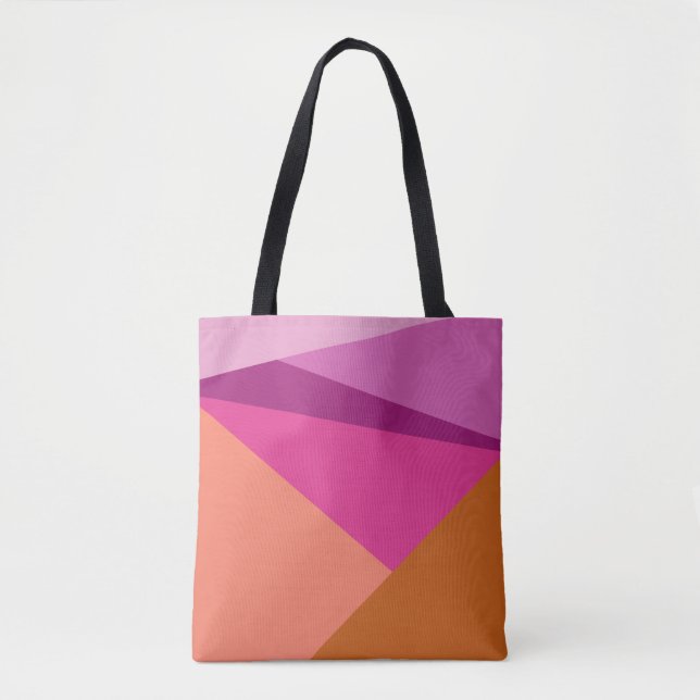 Modern Purple Geometric Color Block Shapes Tote Bag (Front)