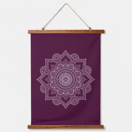 Modern Purple Geometric Mandala Canvas Hanging Tapestry
