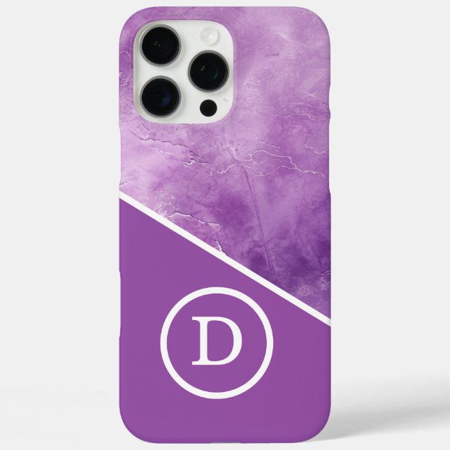 Modern Purple Geometric Monogram Case-Mate iPhone Case (Back)