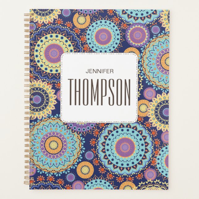Modern Purple Geometric Personalized  Planner (Front)