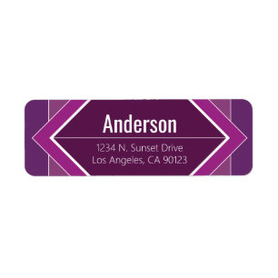 Modern Purple Geometric Return Address Label