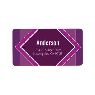 Modern Purple Geometric Return Address Label