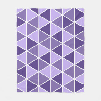 Modern Purple Geometric Triangles Fleece Blanket