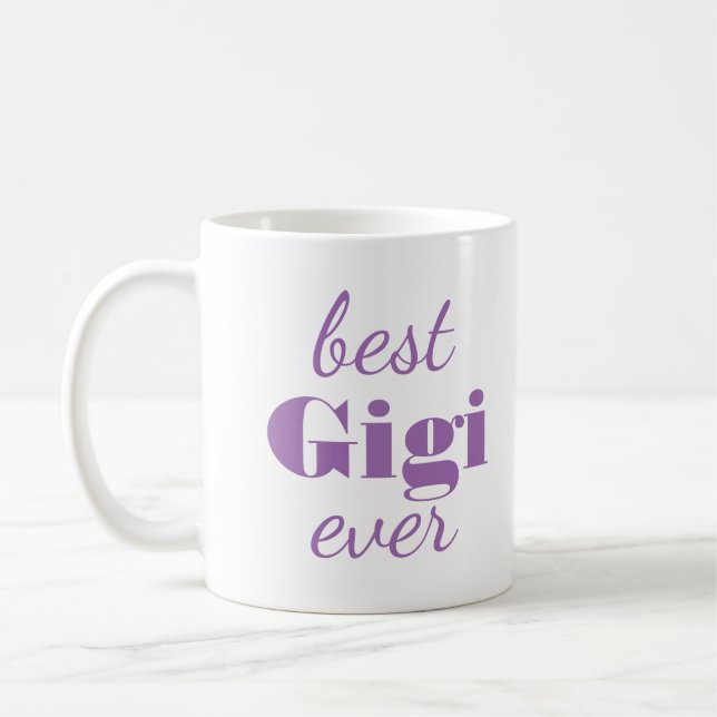 Modern Purple Gigi Personalized Custom  Mug (Left)
