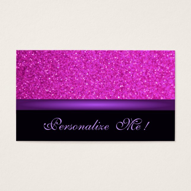 Modern Purple Girly Glitter Elegant Pink Wedding (Front)