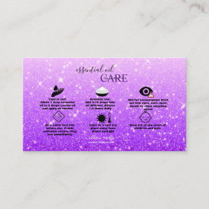 Modern  Purple Glitter Oil Care Business Card