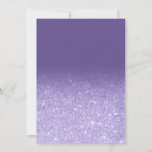 Modern purple glitter ombre photo Quinceañera Invitation (Back)