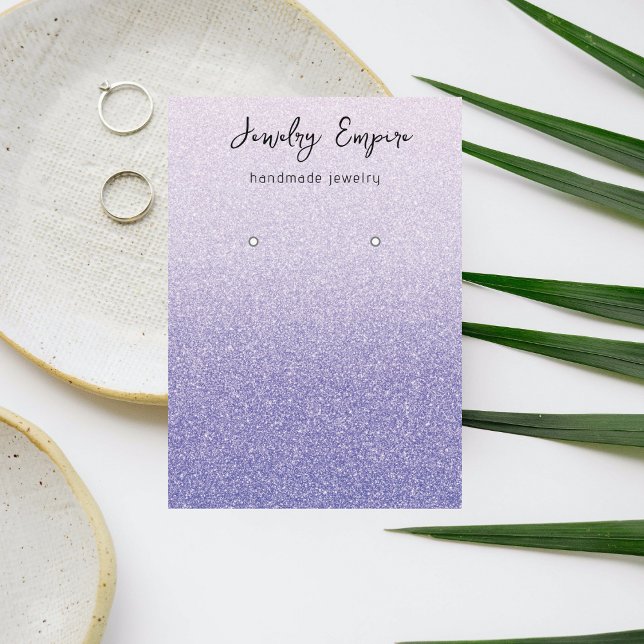 Modern Purple Glitter Sparkles Earning Holder Business Card (Creator Uploaded)