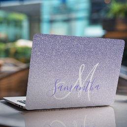 Modern Purple Glitter Sparkles Personalized Name HP Laptop Skin