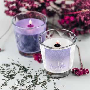 Modern Purple Glitter Sparkles Personalized Name Square Sticker