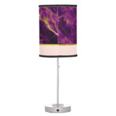 Modern Purple & Gold Abstract Marble Table Lamp (Back)