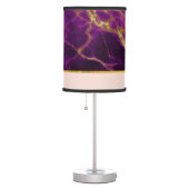 Modern Purple & Gold Abstract Marble Table Lamp (Right)