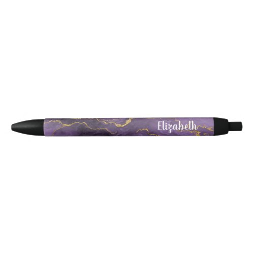 Modern Purple Gold Agate Geode Pen