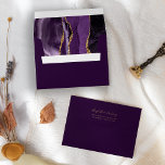 Modern Purple Gold Agate Plum Wedding Envelope<br><div class="desc">The inside of this elegant modern wedding invitation envelope features a purple watercolor agate design trimmed with faux gold glitter. Customize the back flap with the names of the bride and groom in gold colored handwriting script and return address in copperplate font on a dark plum background.</div>