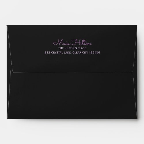 Modern Purple Gold Agate Return Address Envelope