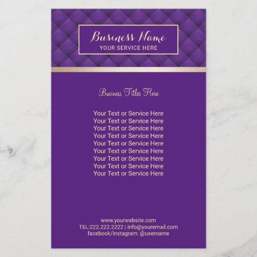 Modern Purple  Gold Beauty Salon Spa Flyer