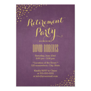 Purple Retirement Party Invitations | Zazzle