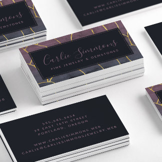 Modern Purple Gold Professional Business Card