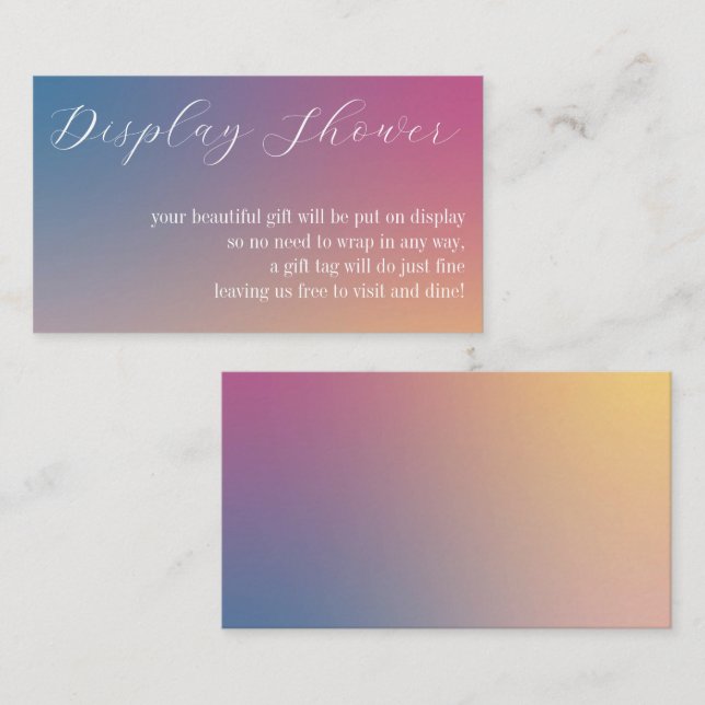 Modern Purple Gradient Bridal Shower Display Enclosure Card (Front/Back)