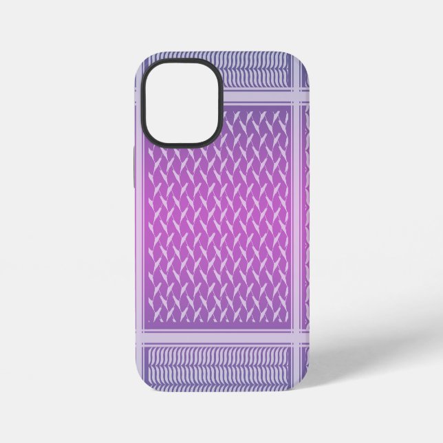 Modern Purple Gradient Keffiyeh Pattern iPhone Case (Back)