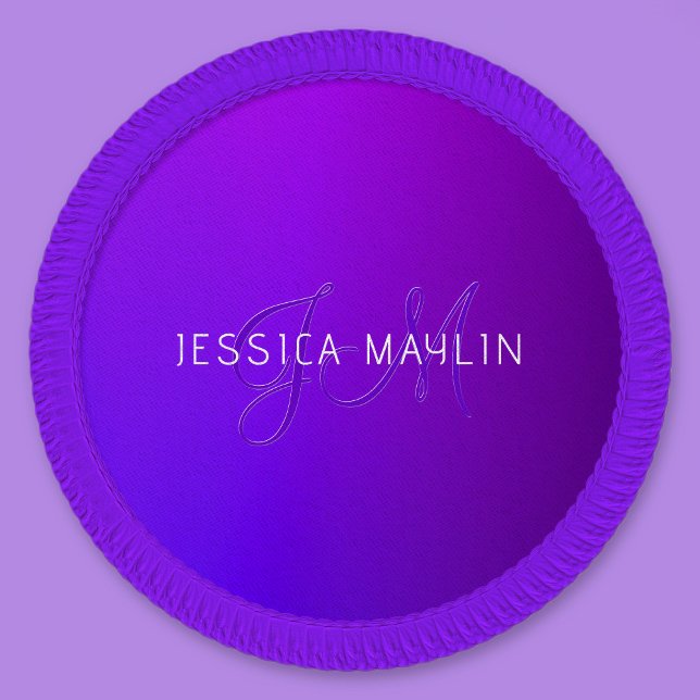 Modern Purple Gradient Name & Monogram  Patch (Creator Uploaded)
