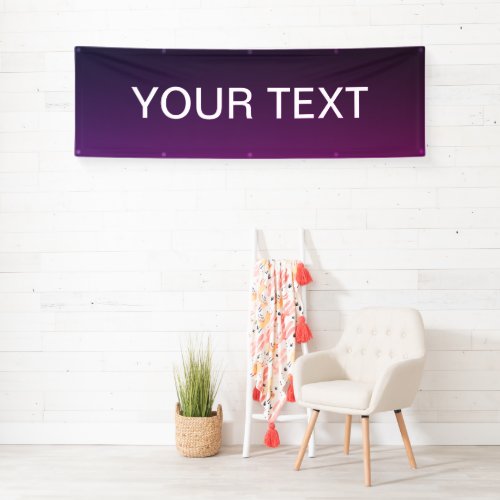 Modern Purple Gradient Ombre  Editable White Text Banner