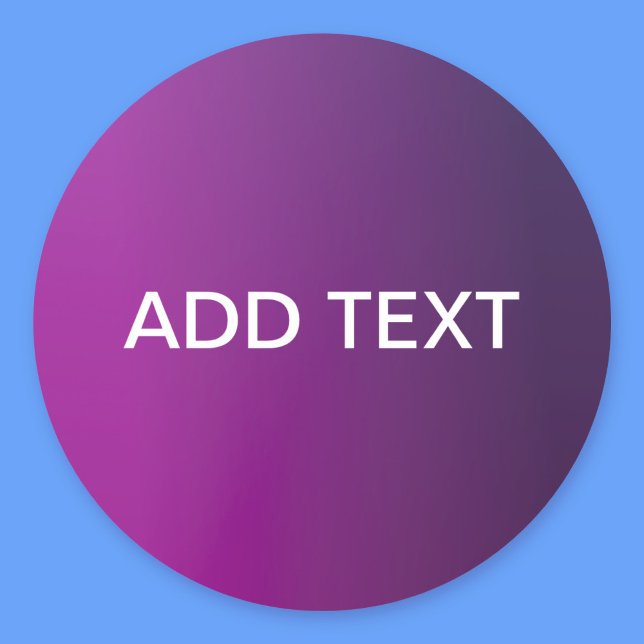 Modern Purple Gradient Ombre & Editable White Text Classic Round Sticker (Creator Uploaded)