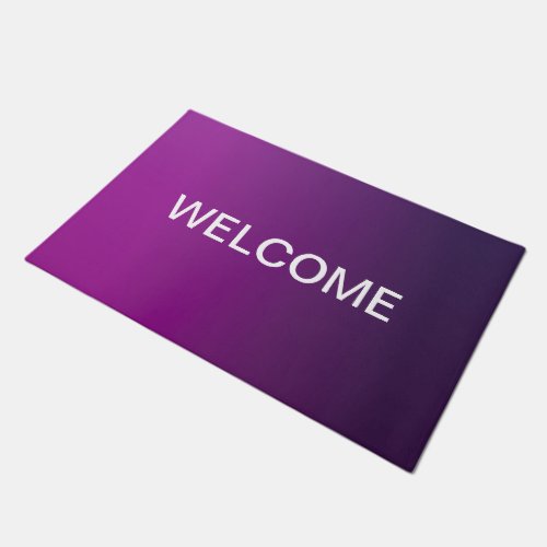 Modern Purple Gradient Ombre  Editable White Text Doormat