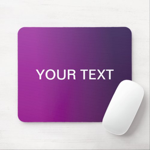 Modern Purple Gradient Ombre  Editable White Text Mouse Pad