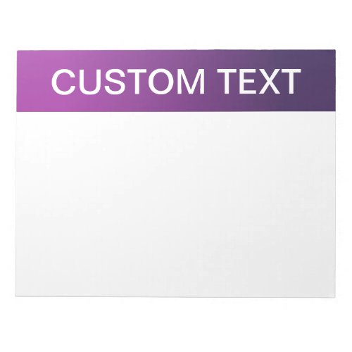 Modern Purple Gradient Ombre  Editable White Text Notepad