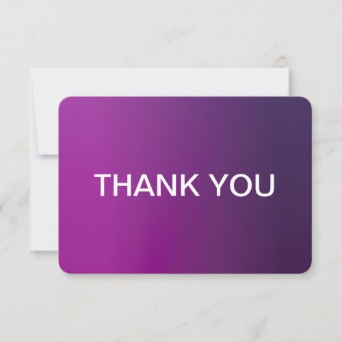 Modern Purple Gradient Ombre  Editable White Text Thank You Card
