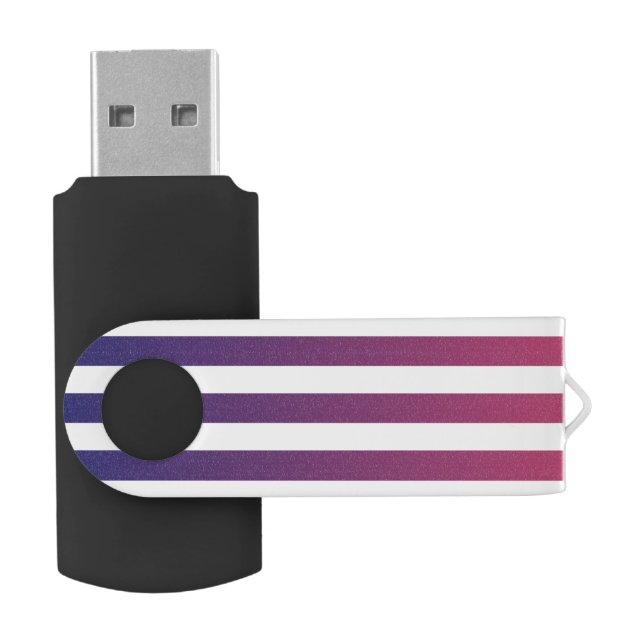 Modern Purple Gradient Stripes Flash Drive (Opened)