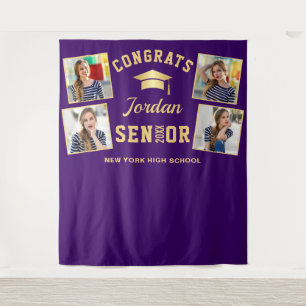 Modern Purple Graduation 4 Photo Booth Backdrop