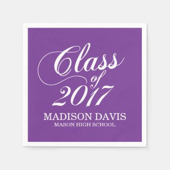 Modern Purple | Graduation Napkins by cardeddesigns at Zazzle