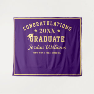 Modern Purple Graduation Photo Booth Backdrop