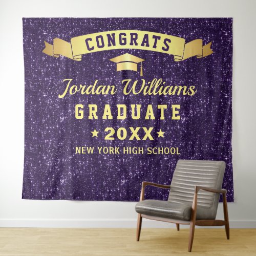 Modern Purple Graduation Photo Booth Backdrop