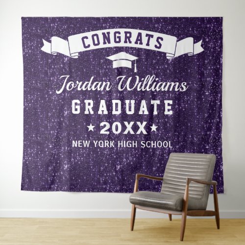 Modern Purple Graduation Photo Booth Backdrop