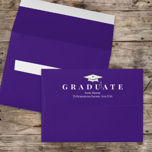 Modern Purple Graduation Return Address Envelope